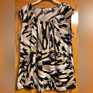 Jones Studio Sleeveless Top Black and Marigold M